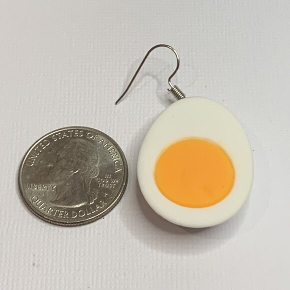 Egg Earring, Easter Egg Earring, Funny Food Earring, Cooking Earring, Chef - Picture 4 of 6